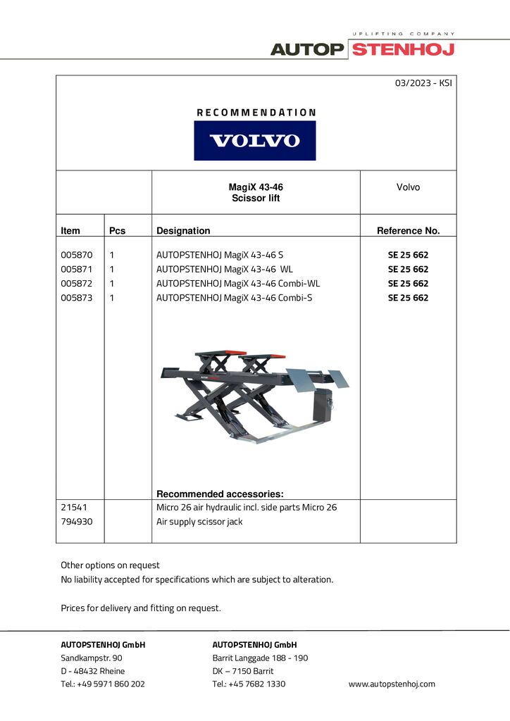 10 MagiX 43 46 S WL Combi SE 25662 EN Volvo pdf - Volvo