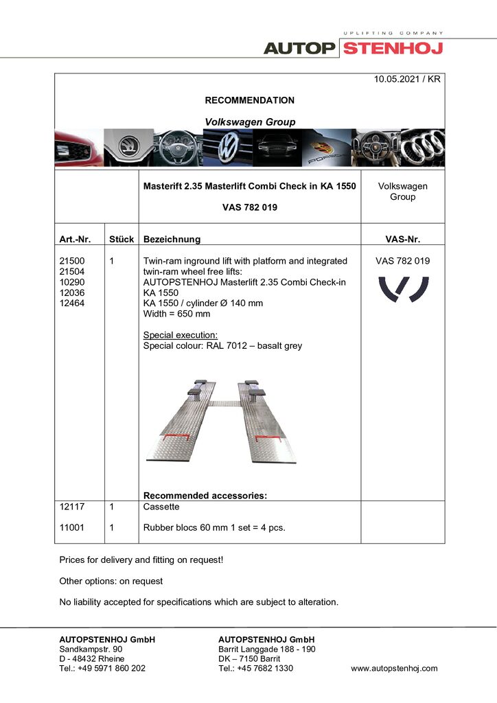 9 Masterlift 235 Combi Check in KA 1550 VAS 782019 EN  2 pdf - Volkswagen Group