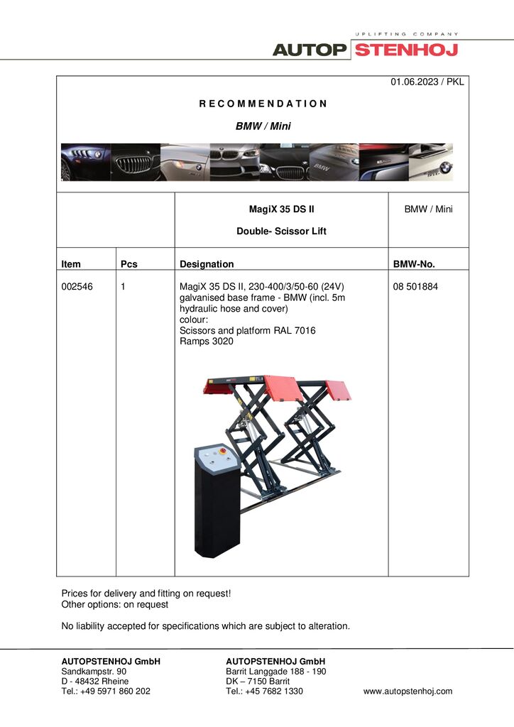 Approval Sheet MagiX 35 DS II pdf - BMW / Mini